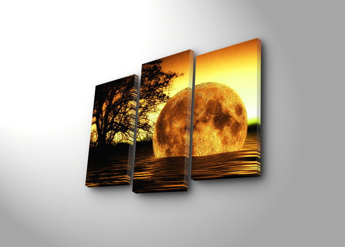 Wallity 3PATDACT-26 Lienzo Decorativo Iluminado con LED de 3 Piezas